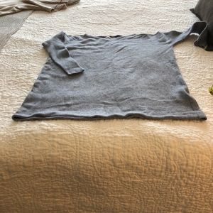NWOT Lola slouchy cold shoulder blue-gray sweater